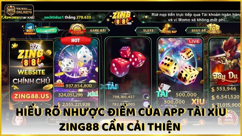 Hiểu rõ nhược điểm của app tài xỉu Zing88 cần cải thiện