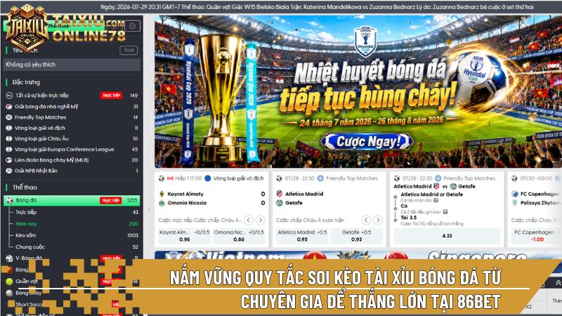 Sử dụng bảng phân tích kèo tài xỉu thời gian thực tại 86BET giúp nâng cao xác suất thắng cược
